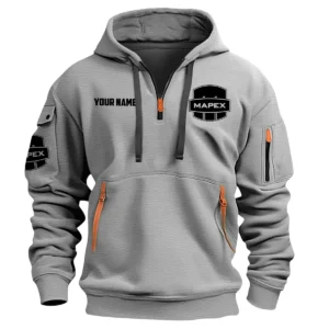Mapex Drums Exclusive Logo - Personalized Hoodie Half Zipper QTDR210425A2MPX - Gray