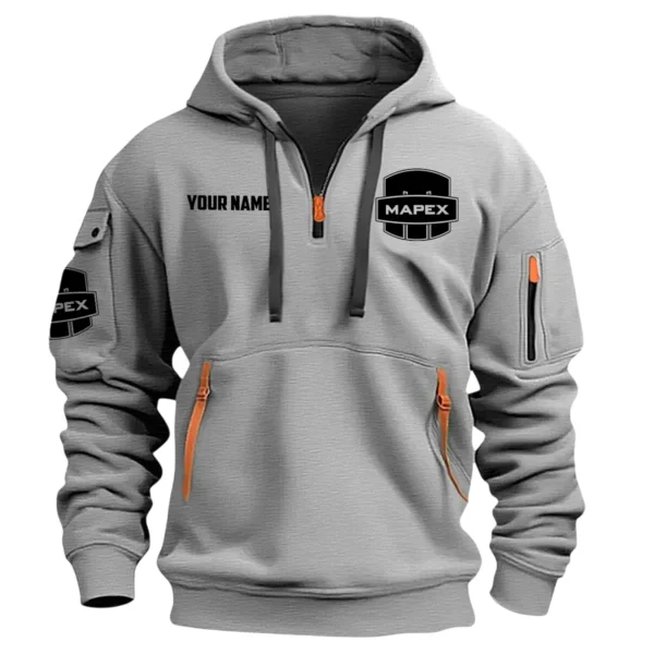 Mapex Drums Exclusive Logo - Personalized Hoodie Half Zipper QTDR210425A2MPX - Gray