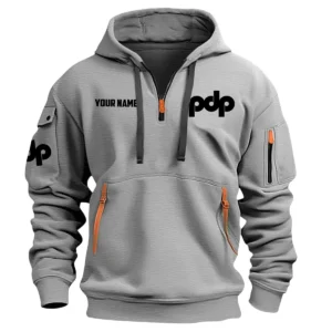 Pacific Drums Drums Exclusive Logo - Personalized Hoodie Half Zipper QTDR210425A2PDP - Gray