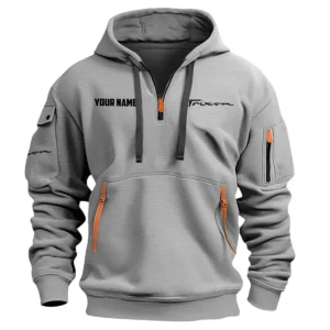 Trixon Drums Exclusive Logo - Personalized Hoodie Half Zipper QTDR210425A2TRX - Gray