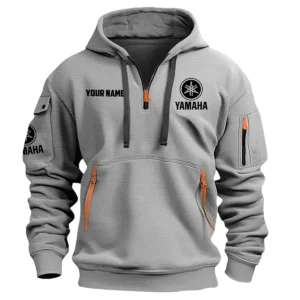 Yamaha Drums Drums Exclusive Logo - Personalized Hoodie Half Zipper QTDR210425A2YAM - Gray