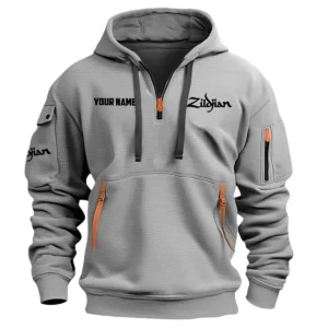 Avedis Zildjian Drums Exclusive Logo - Personalized Hoodie Half Zipper QTDR210425A2ZLD - Gray
