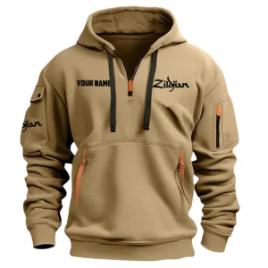 Avedis Zildjian Drums Exclusive Logo - Personalized Hoodie Half Zipper QTDR210425A2ZLD - Khaki