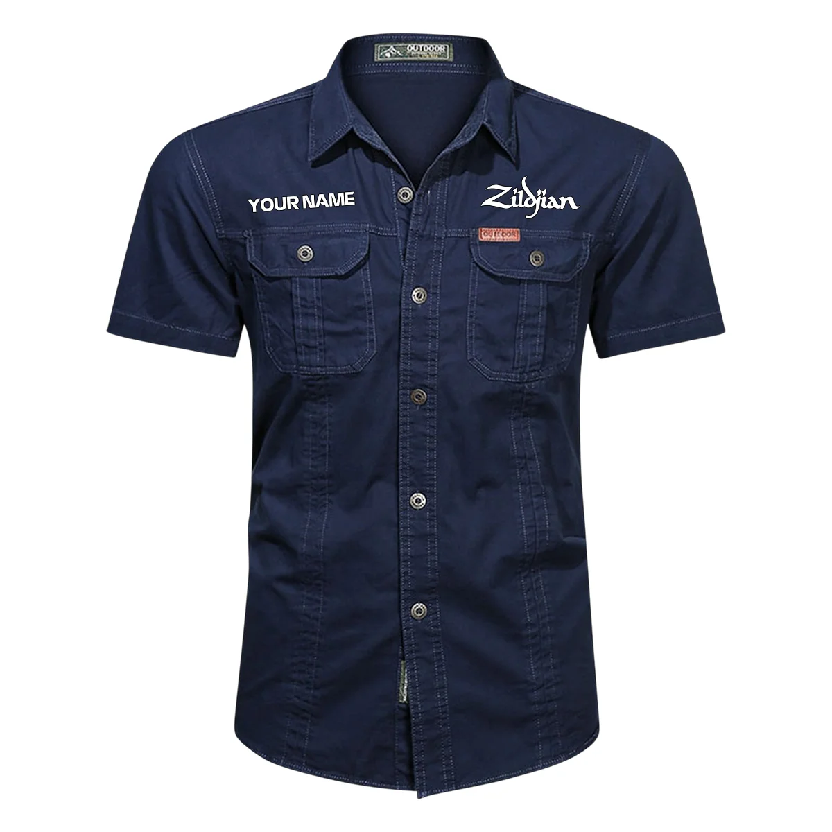 Avedis Zildjian Drums Exclusive Logo - Personalized Casual Shirt QTDR240425A1ZLD - Dark Blue