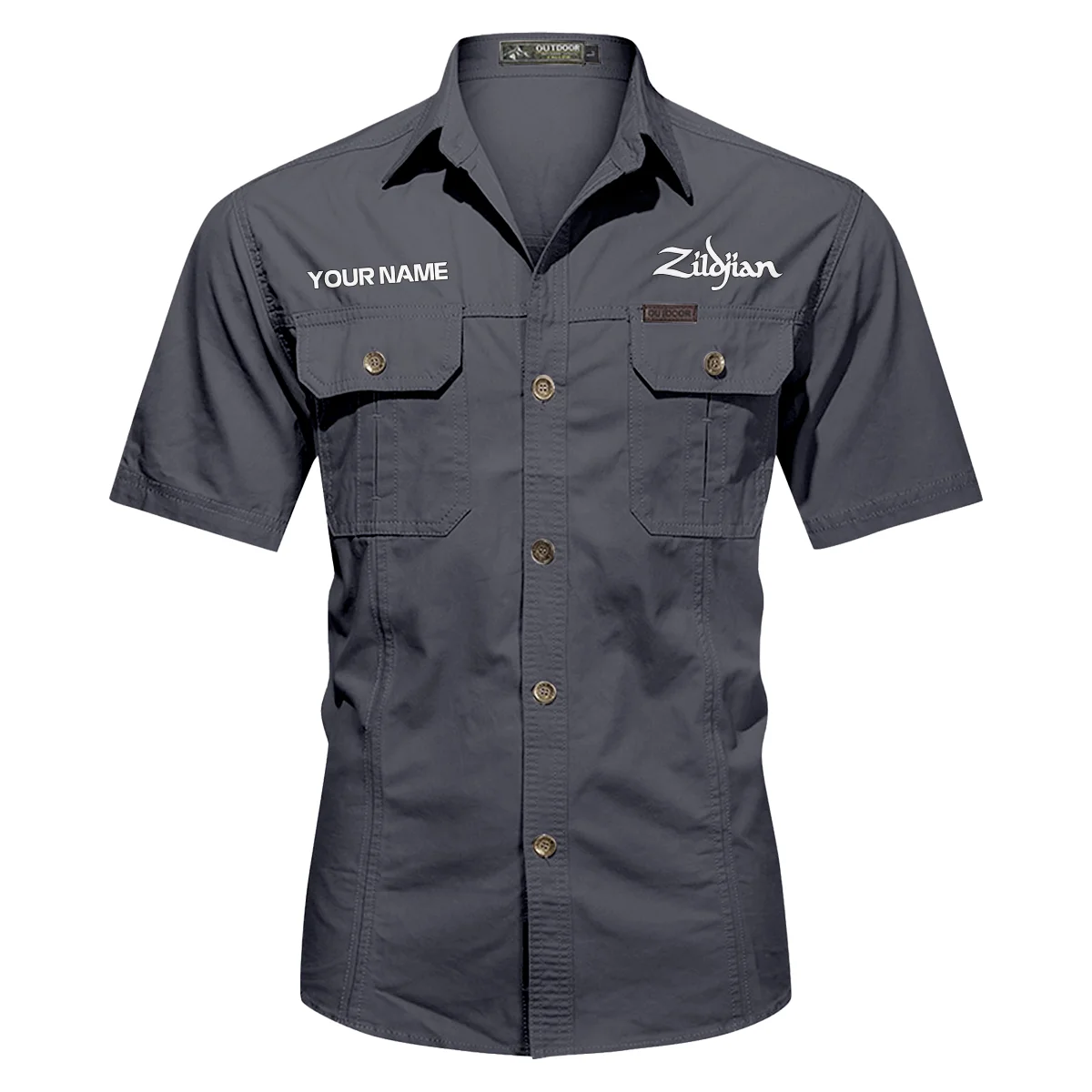 Avedis Zildjian Drums Exclusive Logo - Personalized Casual Shirt QTDR240425A1ZLD - Dark Gray