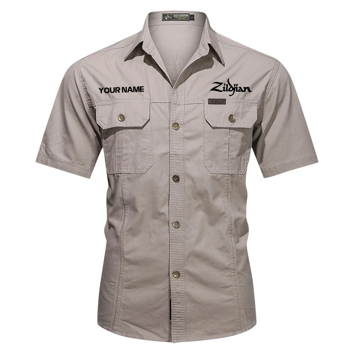 Avedis Zildjian Drums Exclusive Logo - Personalized Casual Shirt QTDR240425A1ZLD - Gray