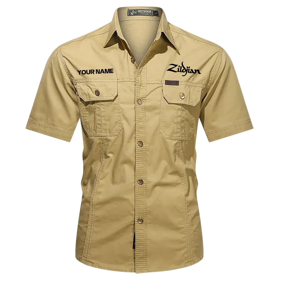 Avedis Zildjian Drums Exclusive Logo - Personalized Casual Shirt QTDR240425A1ZLD - Khaki