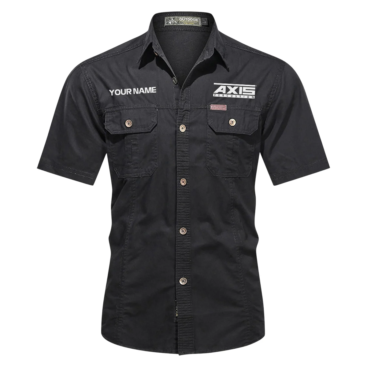 Axis Drums Exclusive Logo - Personalized Casual Shirt QTDR240425A1AXS - Black