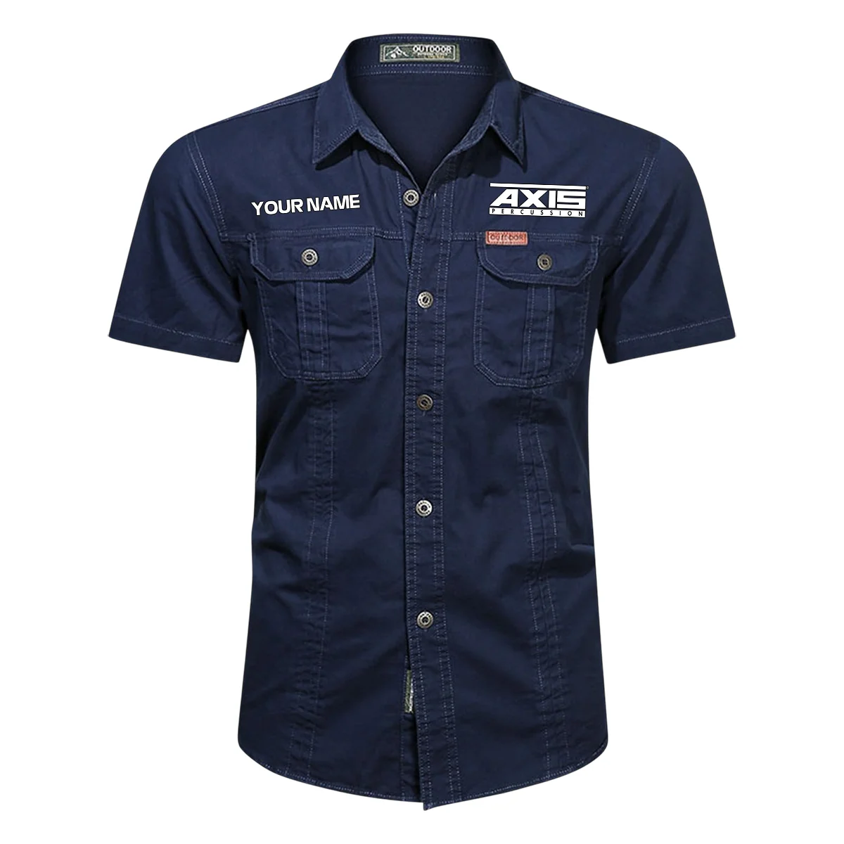Axis Drums Exclusive Logo - Personalized Casual Shirt QTDR240425A1AXS - Dark Blue