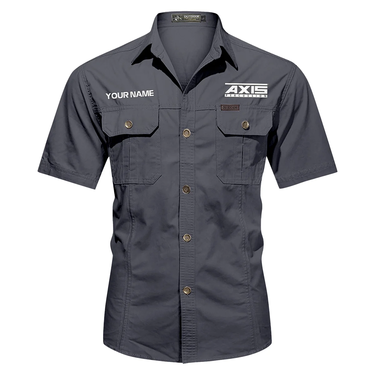 Axis Drums Exclusive Logo - Personalized Casual Shirt QTDR240425A1AXS - Dark Gray