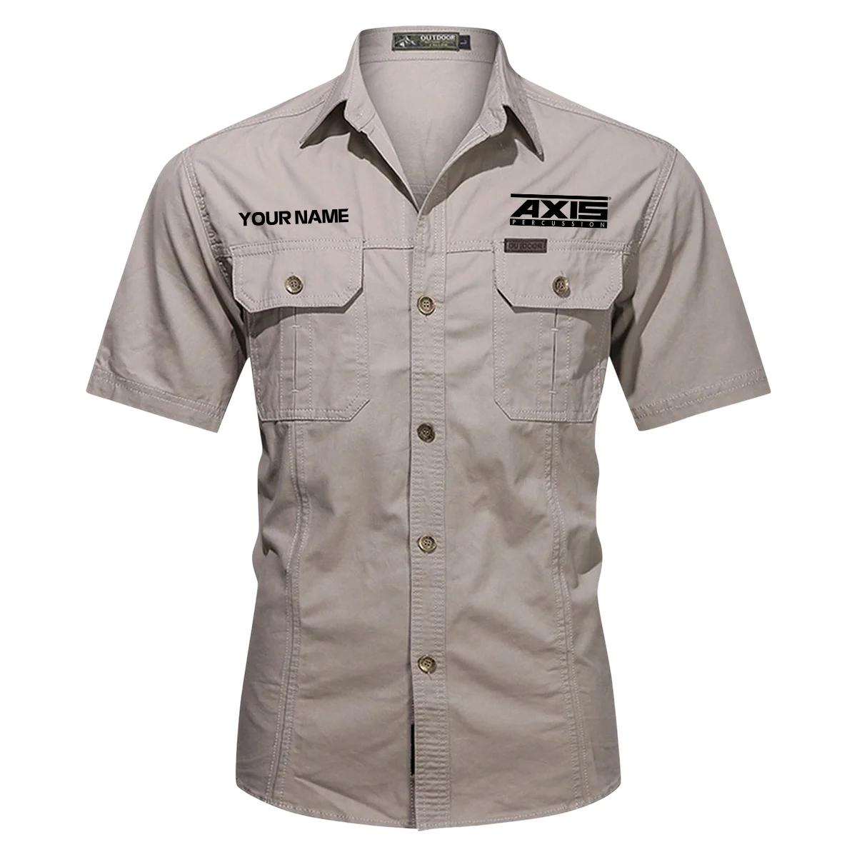 Axis Drums Exclusive Logo - Personalized Casual Shirt QTDR240425A1AXS - Gray