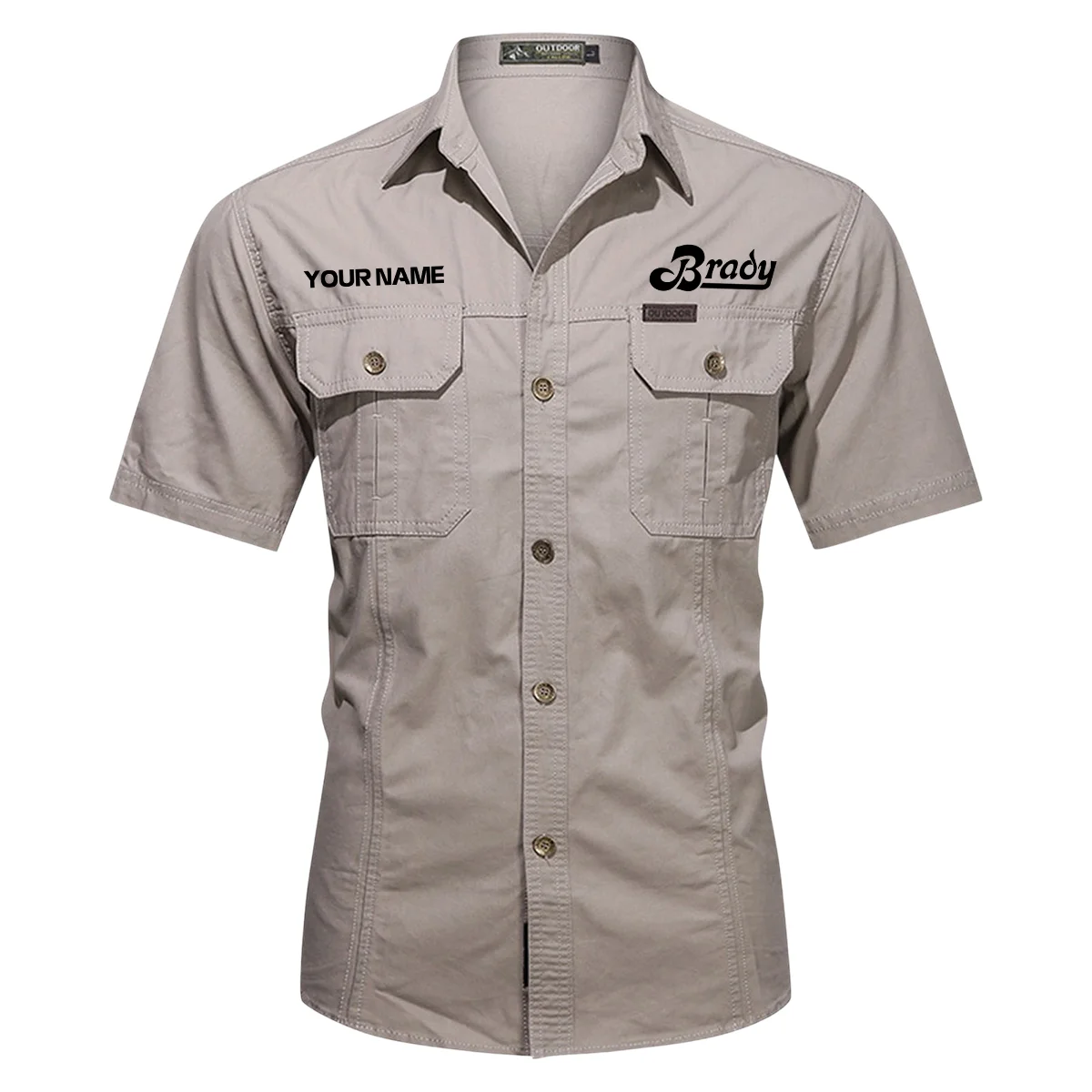 Brady Drums Exclusive Logo - Personalized Casual Shirt QTDR240425A1BDY - Gray