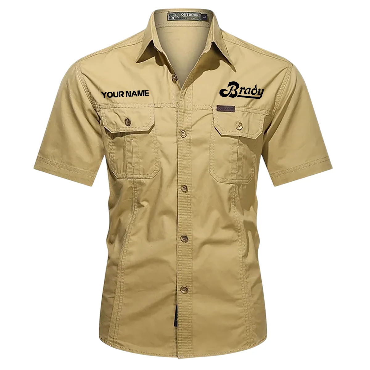 Brady Drums Exclusive Logo - Personalized Casual Shirt QTDR240425A1BDY - Khaki