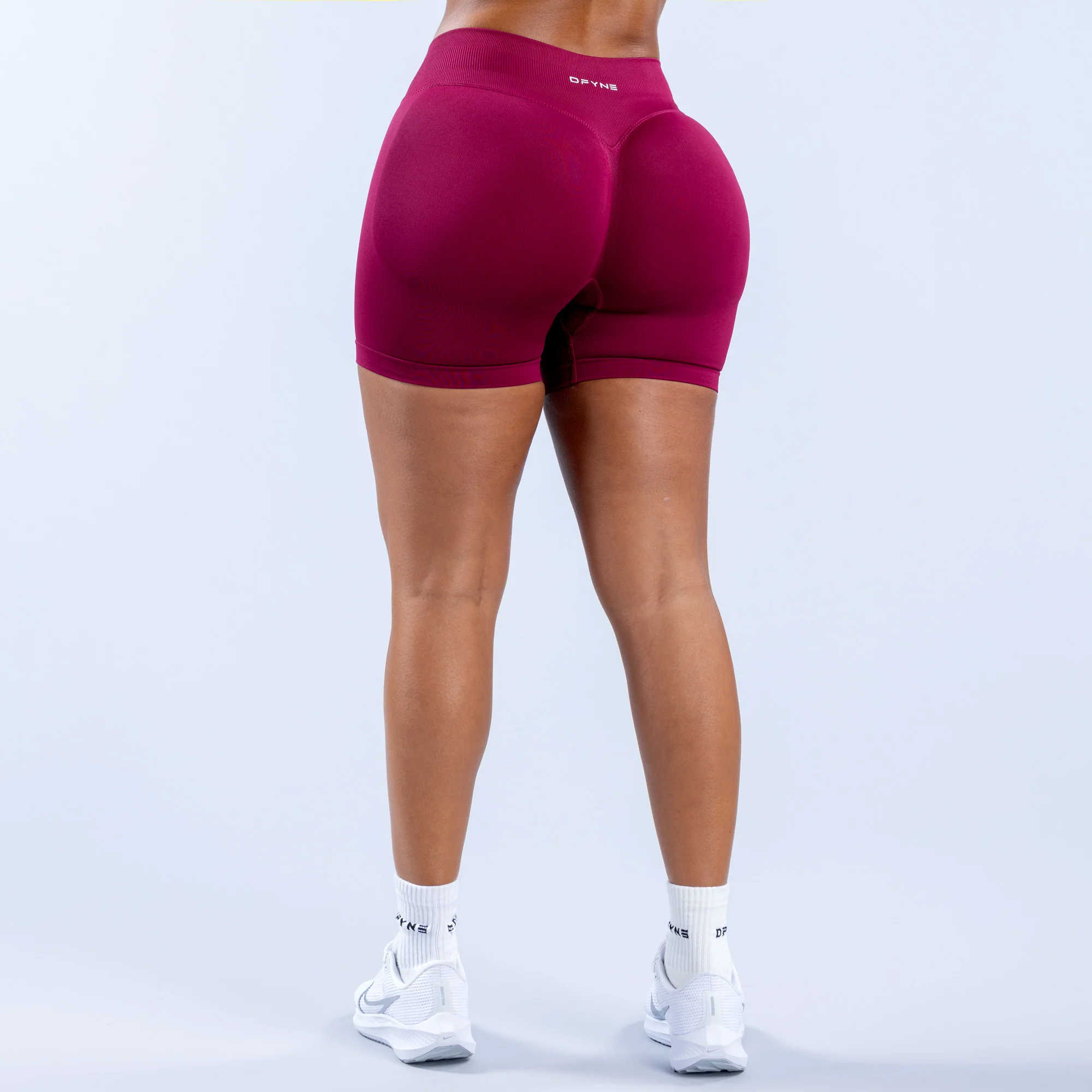 DFYNE Womens Leggings Impact Shorts - Crimson