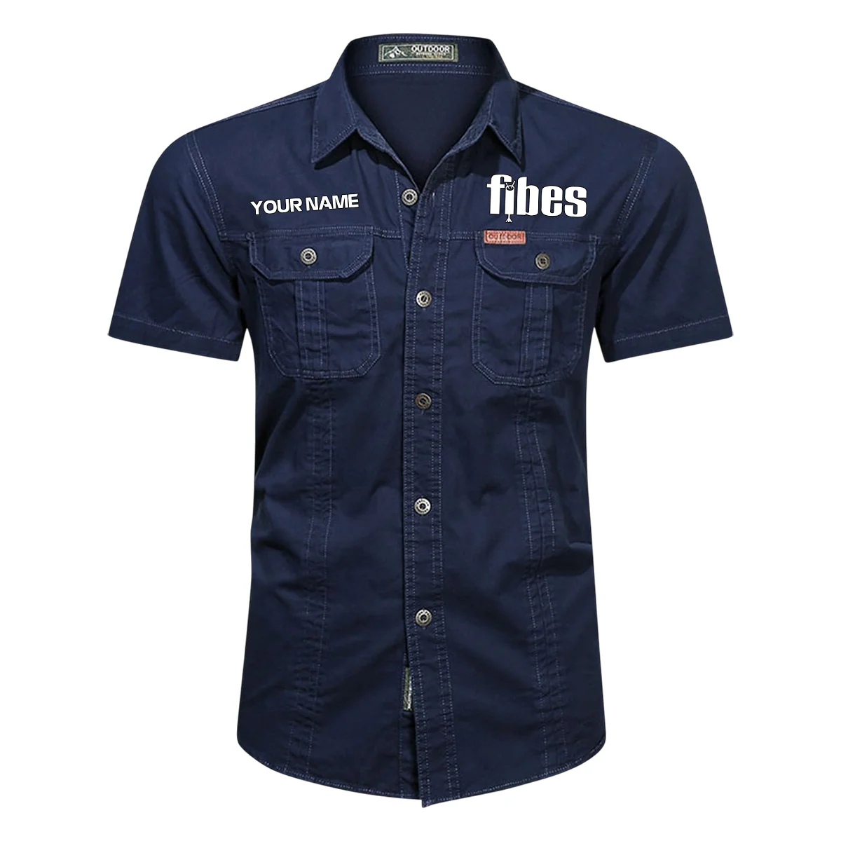 Fibes Drums Exclusive Logo - Personalized Casual Shirt QTDR240425A1FBS - Dark Blue