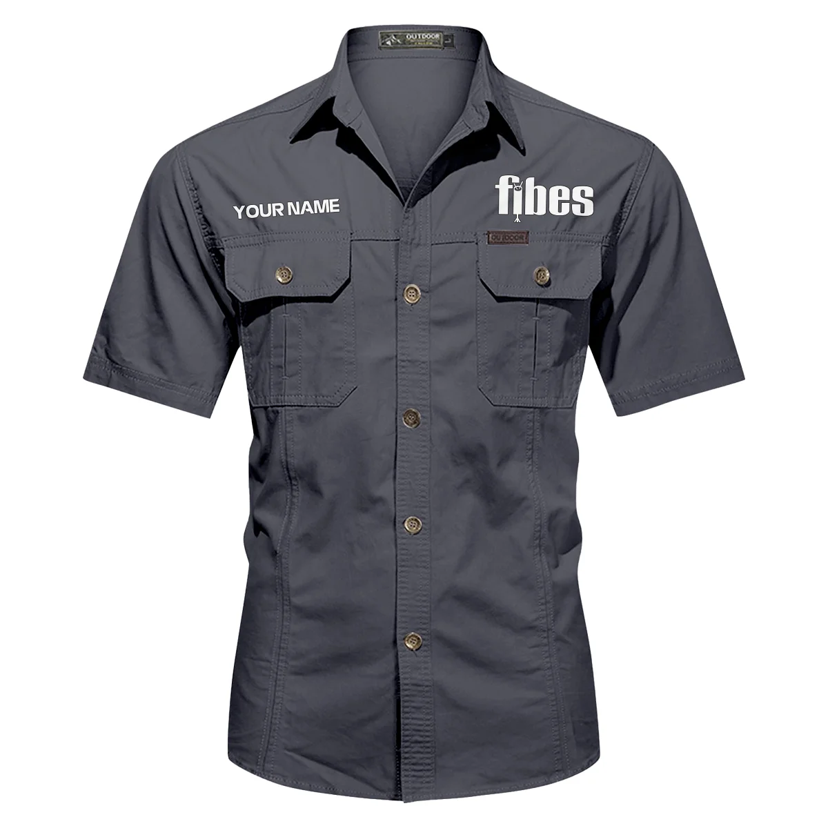 Fibes Drums Exclusive Logo - Personalized Casual Shirt QTDR240425A1FBS - Dark Gray