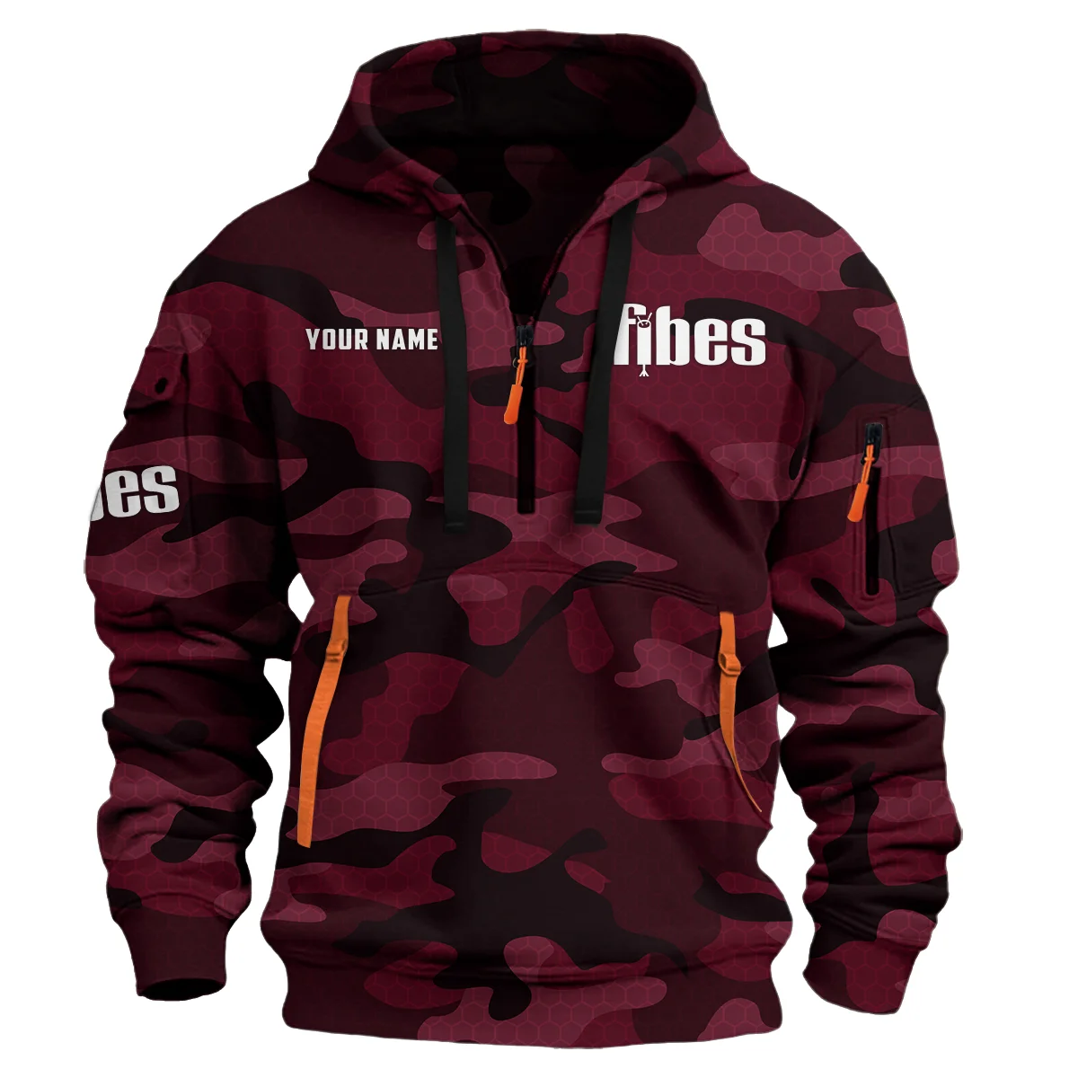 Gretsch Drums Exclusive Logo - Personalized Hoodie Half Zipper QTDR210425A3GRT - Black