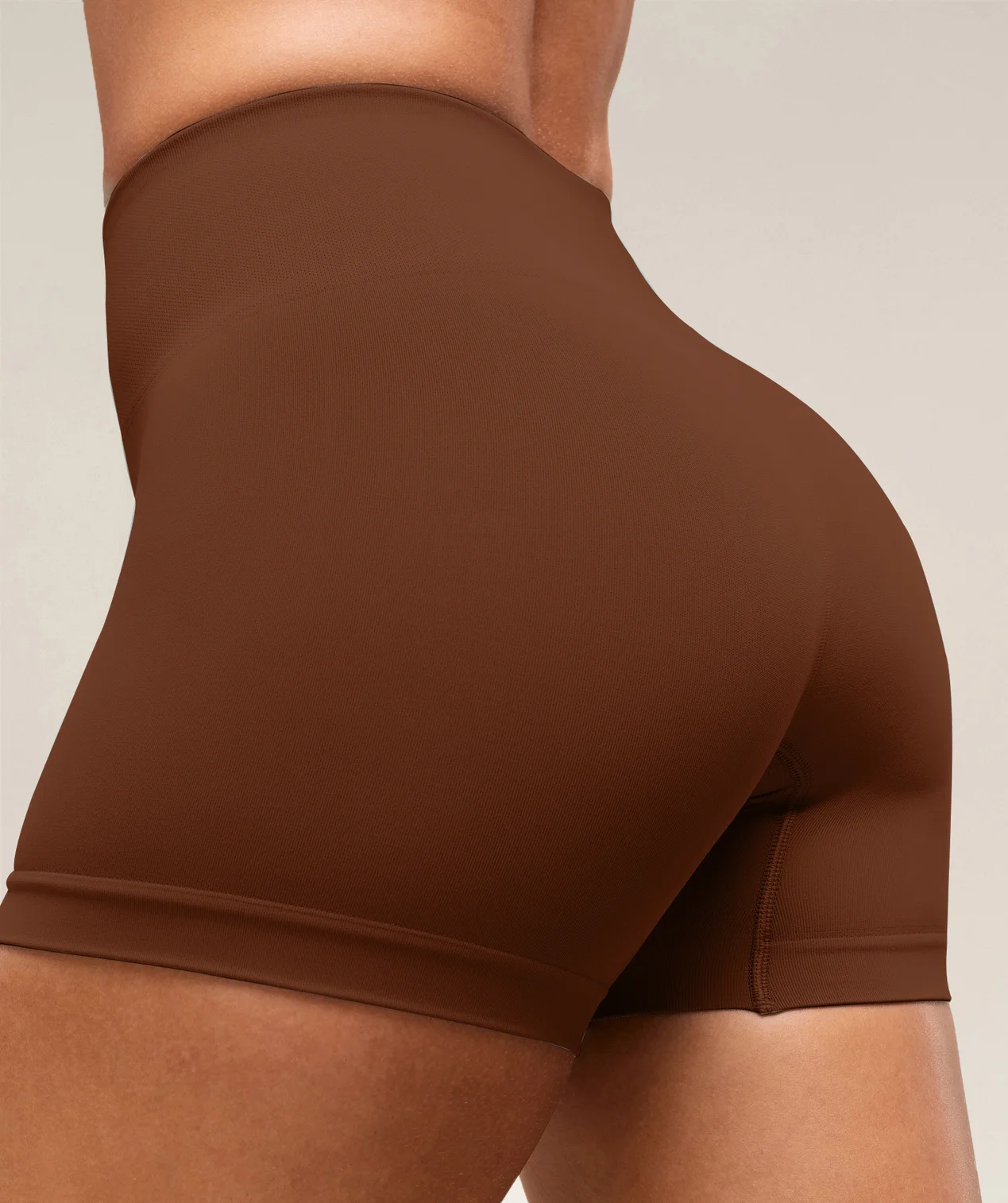 Gymshark Shorts Leggings Exclusive Logo,  Women's Breathable Seamless Athletic Leggings QTDR280425A1GS - Reddish Brown