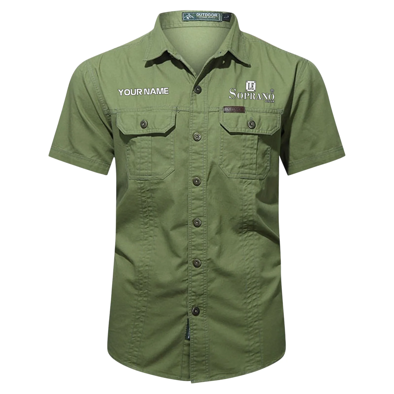 Le Soprano Drums Exclusive Logo - Personalized Casual Shirt QTDR240425A1LSP - Army Green
