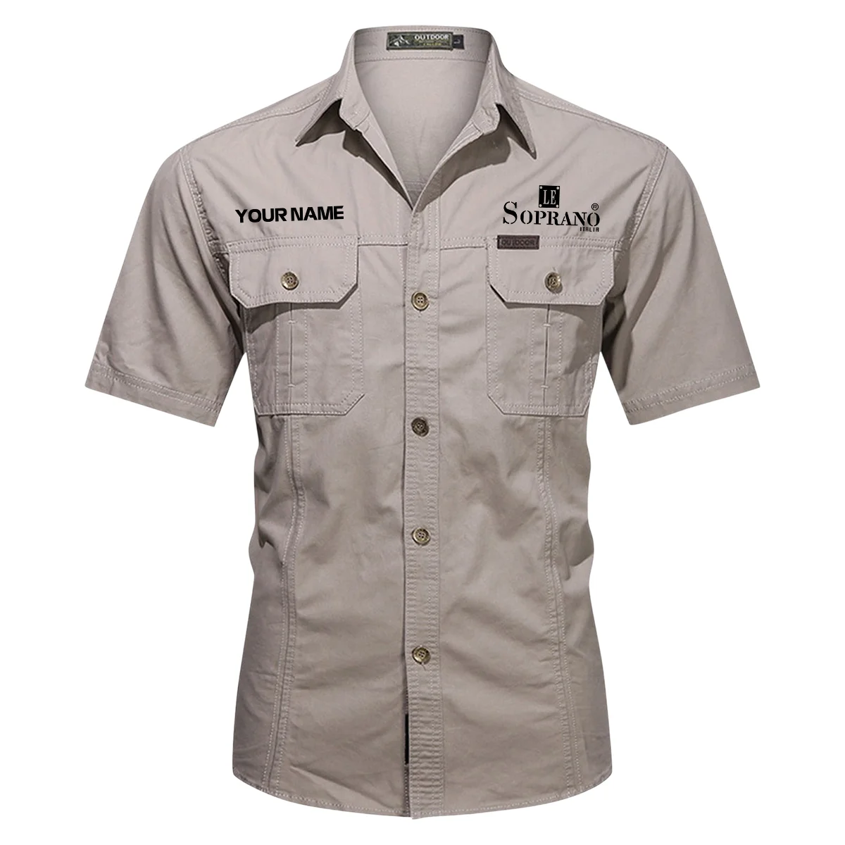 Le Soprano Drums Exclusive Logo - Personalized Casual Shirt QTDR240425A1LSP - Gray