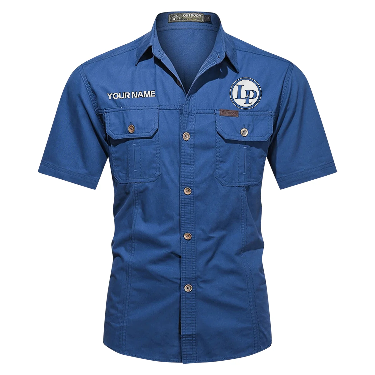 LP (Latin Percussion) Drums Exclusive Logo - Personalized Casual Shirt QTDR240425A1LP - Blue