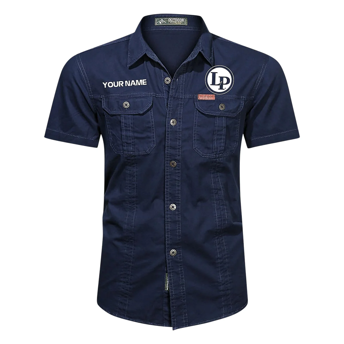 LP (Latin Percussion) Drums Exclusive Logo - Personalized Casual Shirt QTDR240425A1LP - Dark Blue