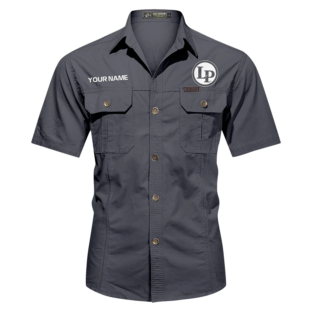 LP (Latin Percussion) Drums Exclusive Logo - Personalized Casual Shirt QTDR240425A1LP - Dark Gray