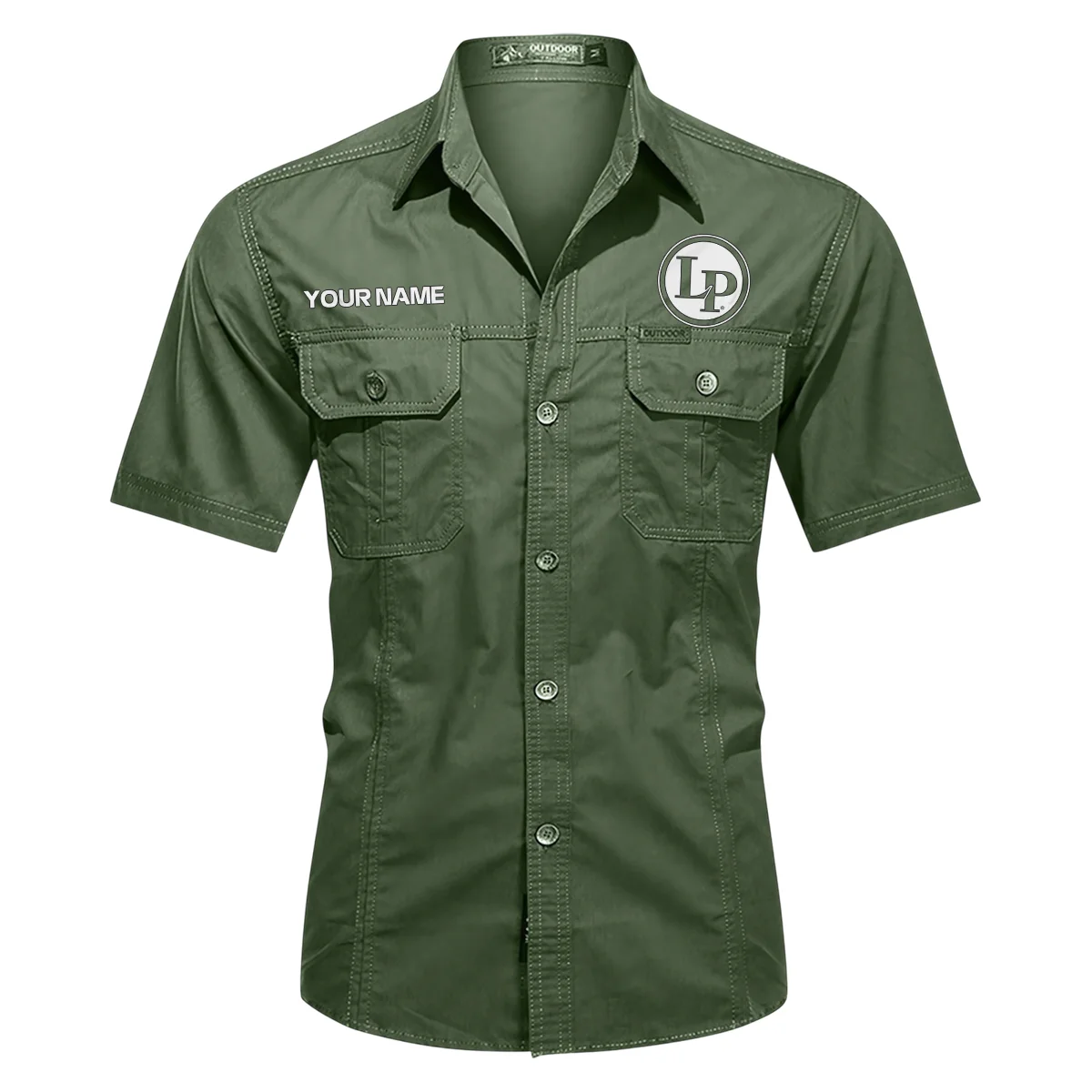 LP (Latin Percussion) Drums Exclusive Logo - Personalized Casual Shirt QTDR240425A1LP - Green