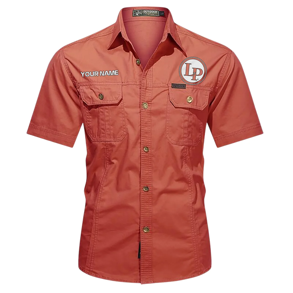 LP (Latin Percussion) Drums Exclusive Logo - Personalized Casual Shirt QTDR240425A1LP - Red