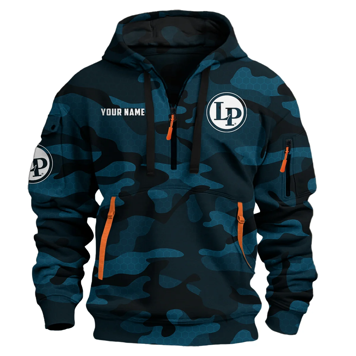 Le Soprano Drums Exclusive Logo - Personalized Hoodie Half Zipper QTDR210425A3LSP - Black