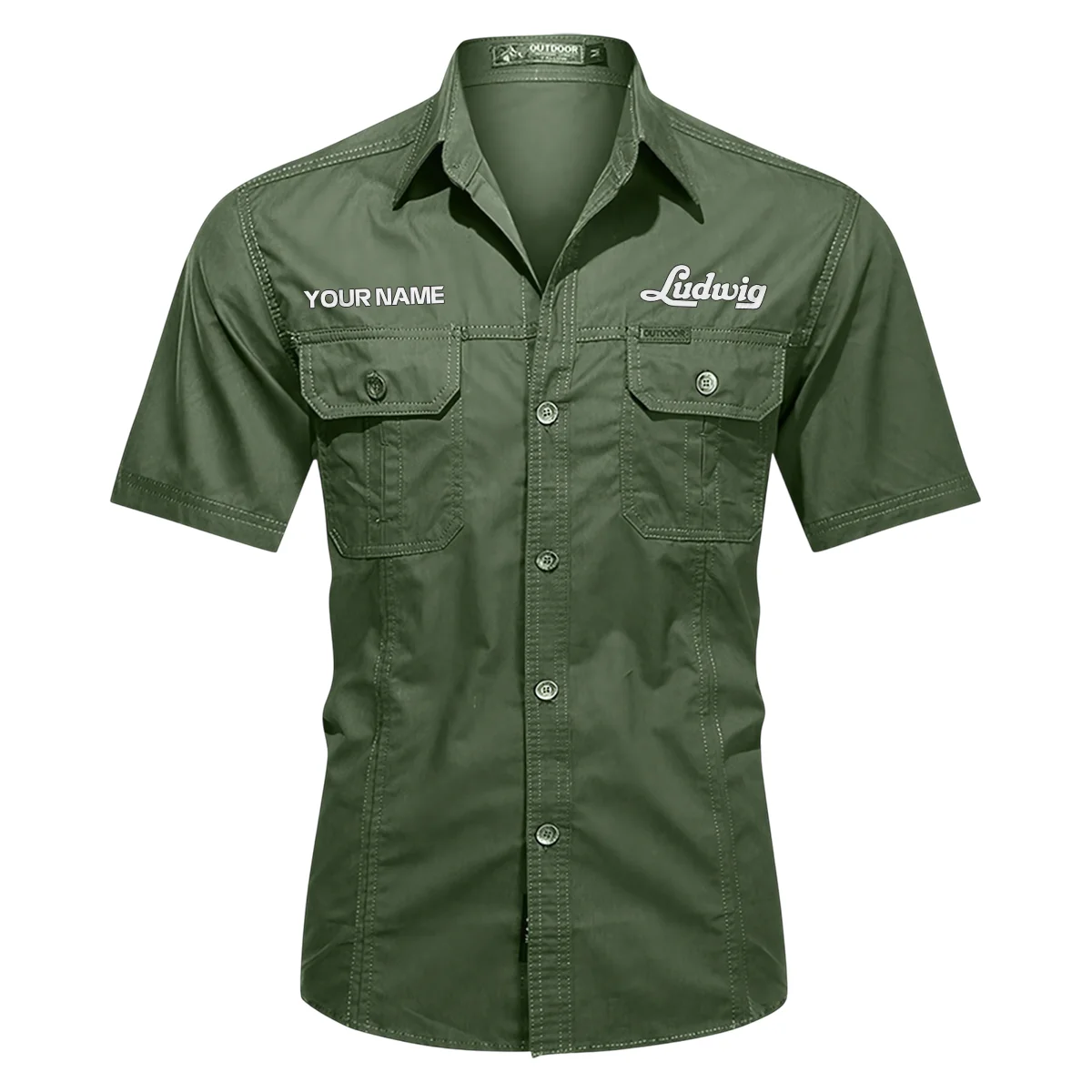 Ludwig Drums Exclusive Logo - Personalized Casual Shirt QTDR240425A1LUD - Green