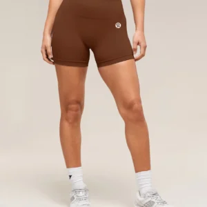 Lululemon Shorts Leggings Exclusive Logo,  Women's Breathable Seamless Athletic Leggings QTDR280425A1AP - Reddish Brown