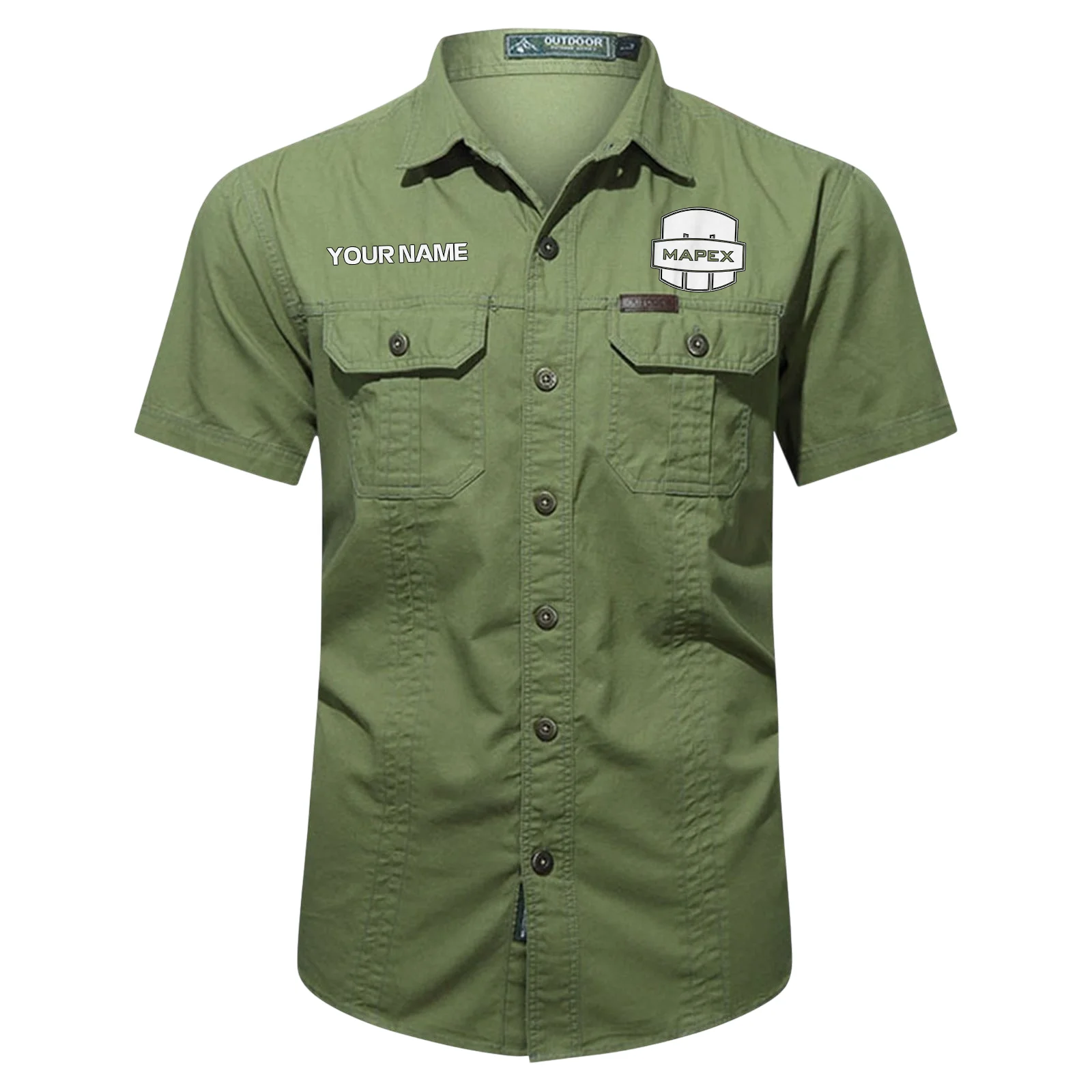 Mapex Drums Exclusive Logo - Personalized Casual Shirt QTDR240425A1MPX - Army Green
