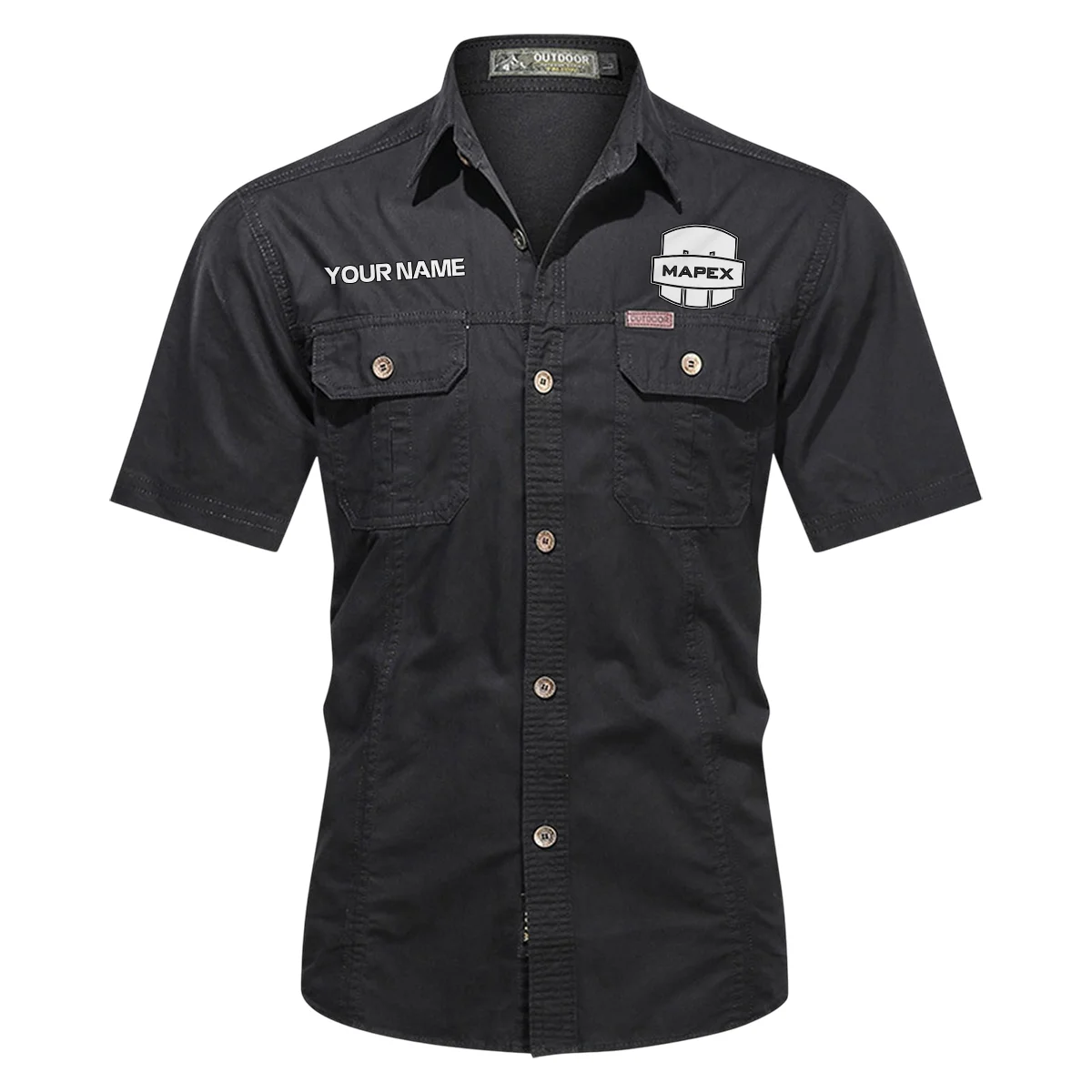 Mapex Drums Exclusive Logo - Personalized Casual Shirt QTDR240425A1MPX - Black