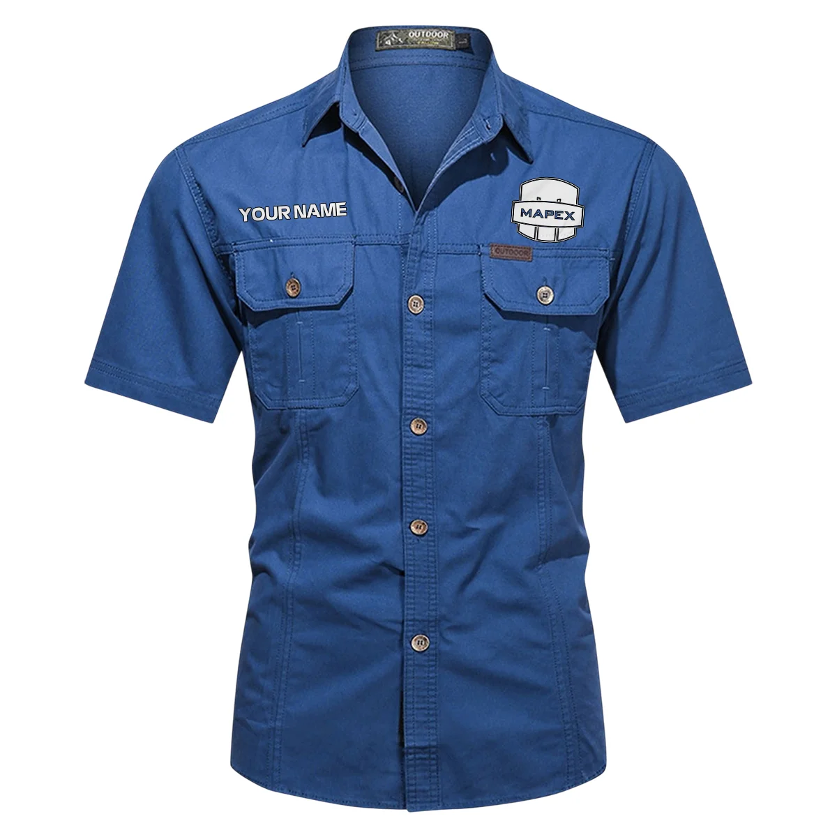Mapex Drums Exclusive Logo - Personalized Casual Shirt QTDR240425A1MPX - Blue
