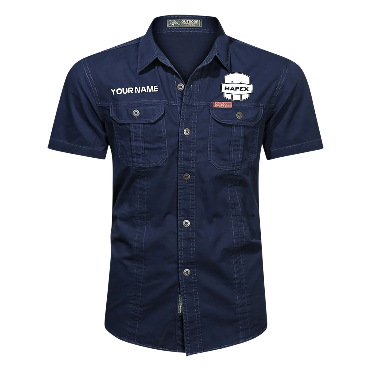 Mapex Drums Exclusive Logo - Personalized Casual Shirt QTDR240425A1MPX - Dark Blue