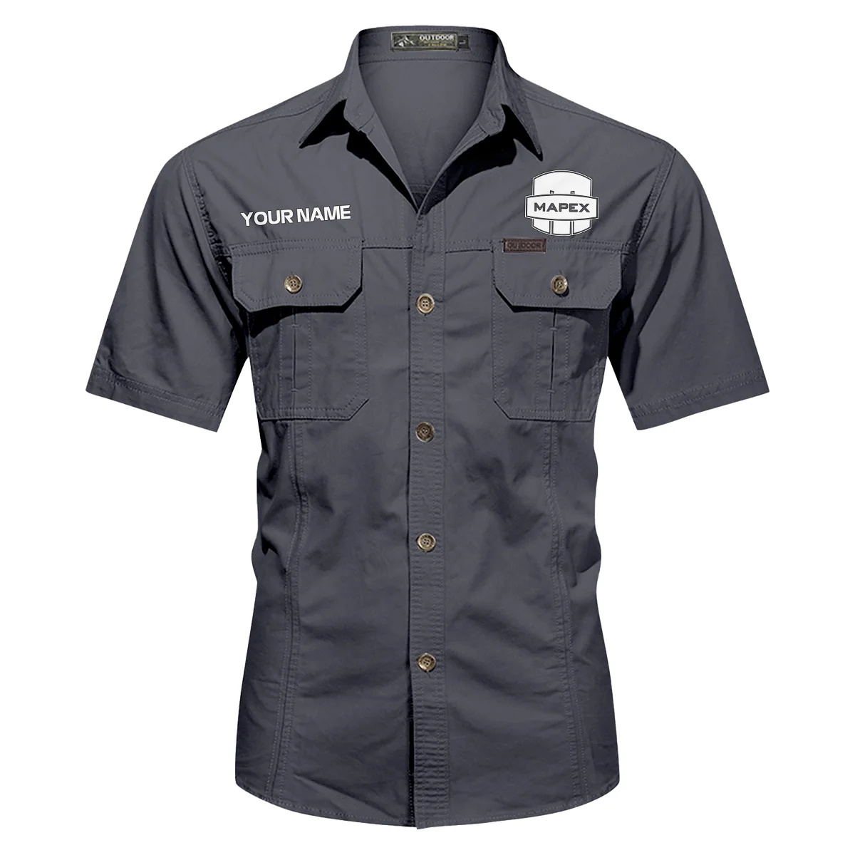 Mapex Drums Exclusive Logo - Personalized Casual Shirt QTDR240425A1MPX - Dark Gray