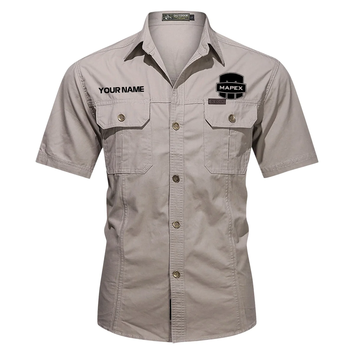 Mapex Drums Exclusive Logo - Personalized Casual Shirt QTDR240425A1MPX - Gray