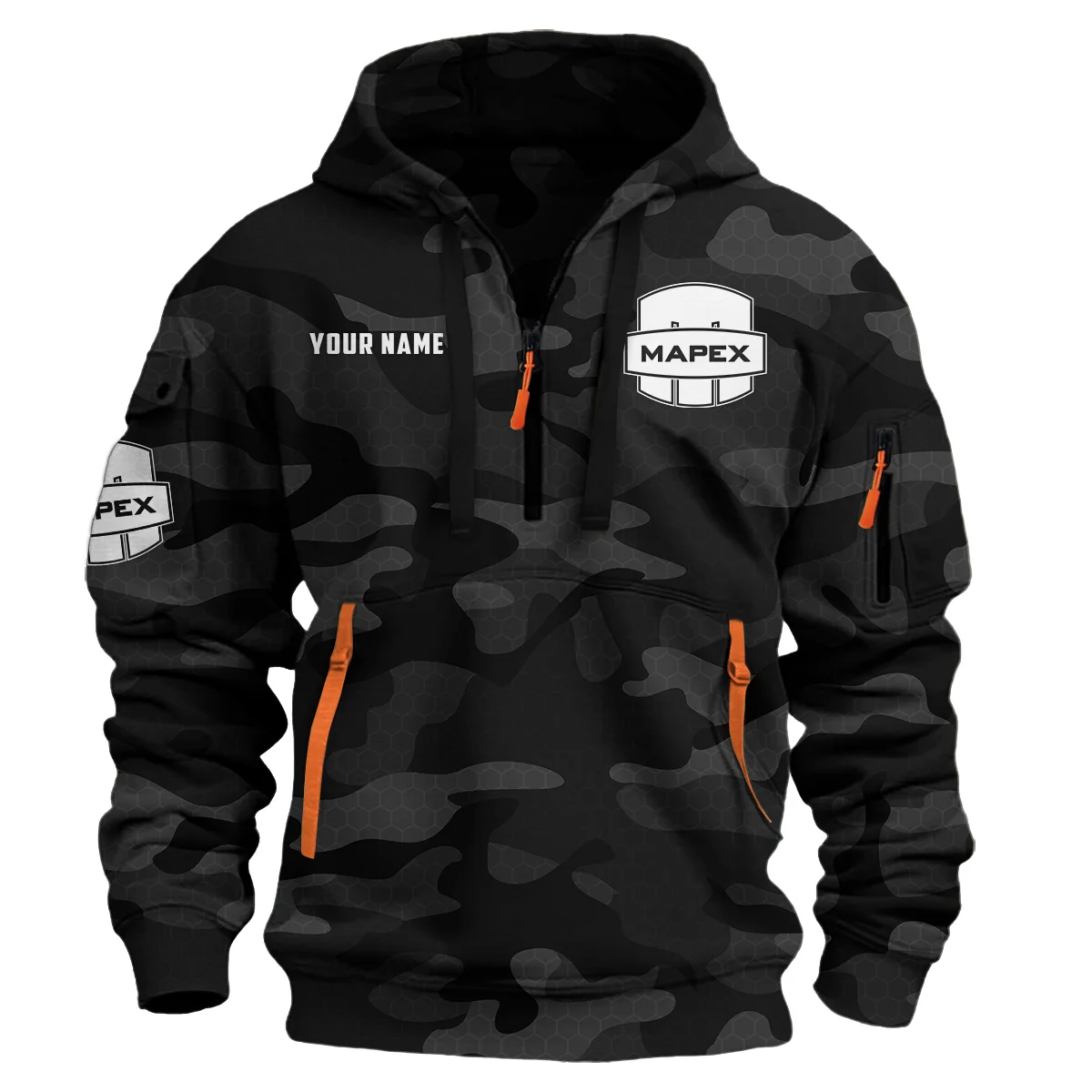 Mapex Drums Exclusive Logo - Personalized Hoodie Half Zipper QTDR210425A3MPX - Black