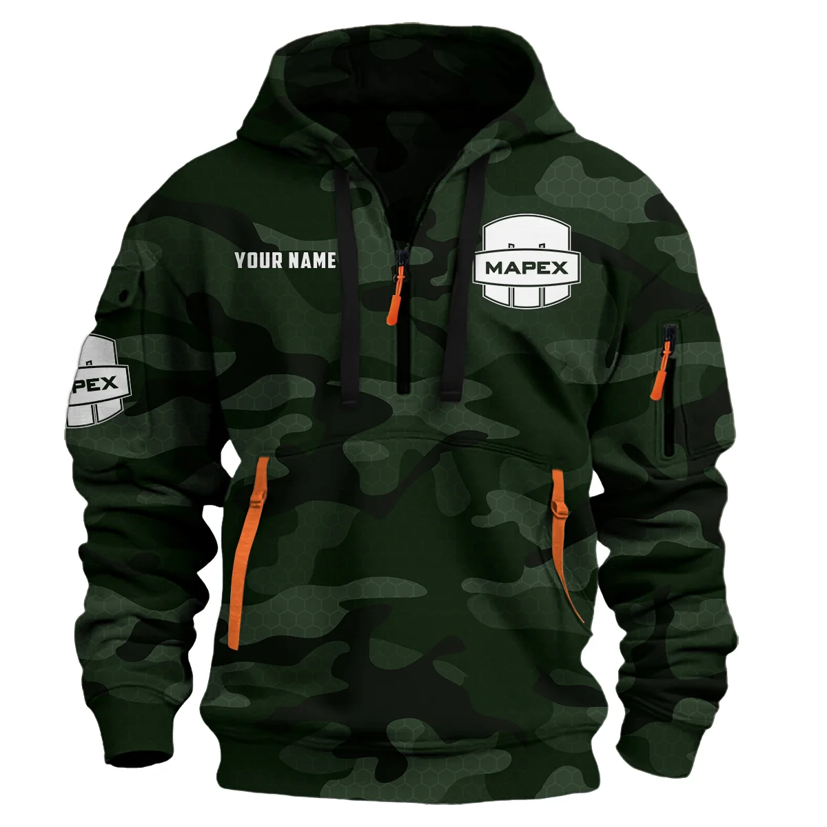 Mapex Drums Exclusive Logo - Personalized Hoodie Half Zipper QTDR210425A3MPX - Dark Green