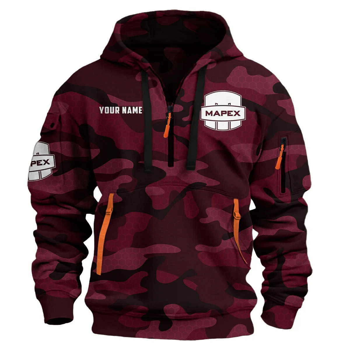 Mapex Drums Exclusive Logo - Personalized Hoodie Half Zipper QTDR210425A3MPX - Maroon