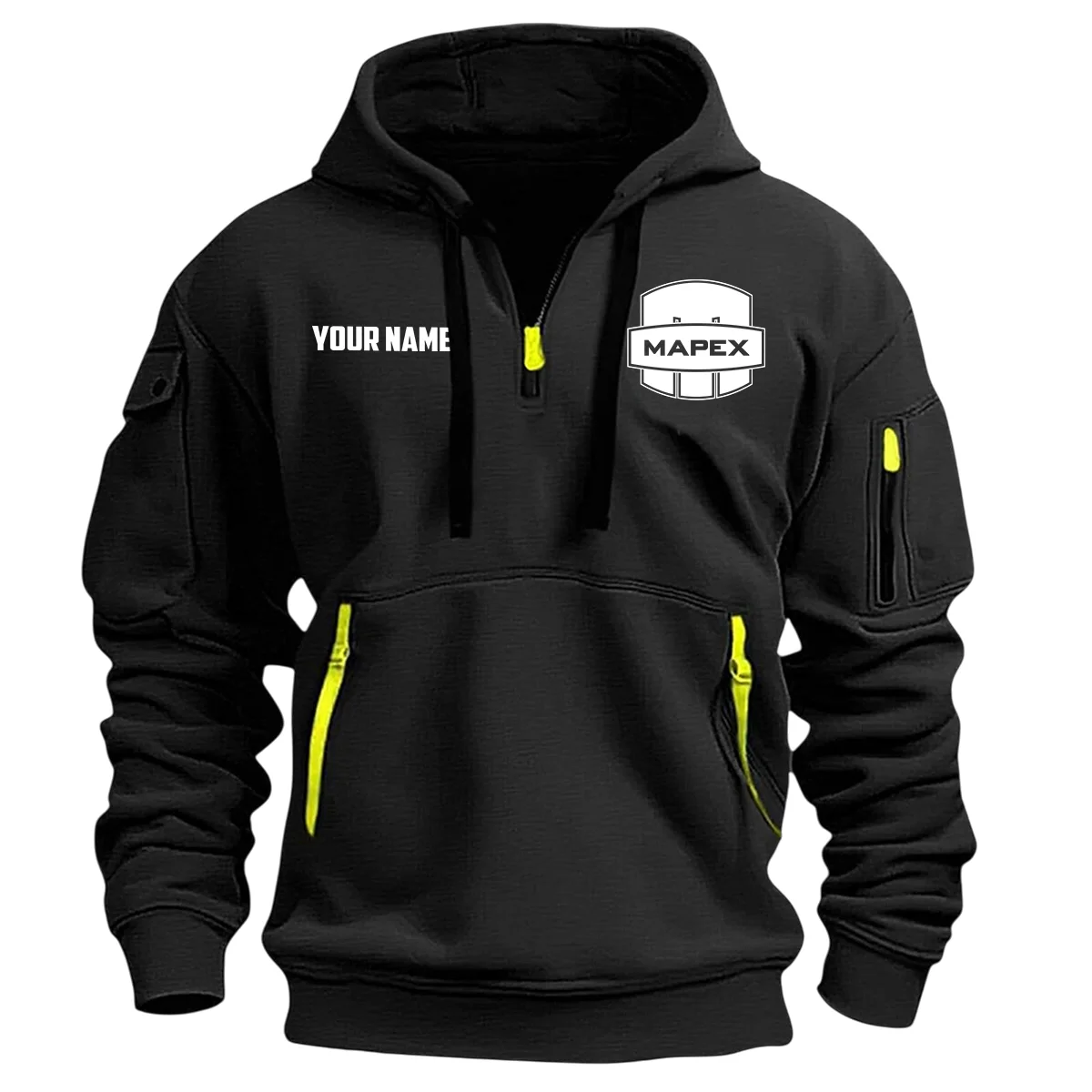 Mapex Drums Exclusive Logo - Personalized Hoodie Half Zipper QTDR210425A4MPX - Black