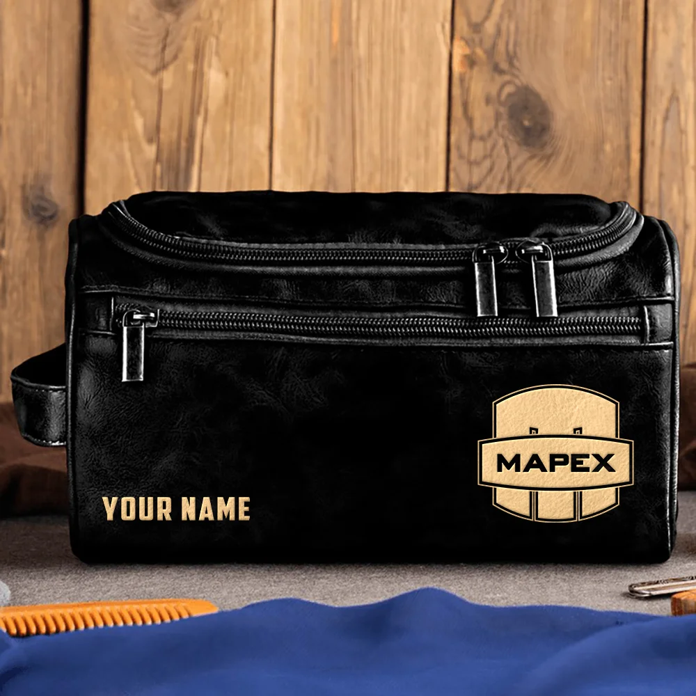 Mapex Drums Exclusive Logo - Personalized Leather Toiletry Bag QTDR210425A1MPX - Black