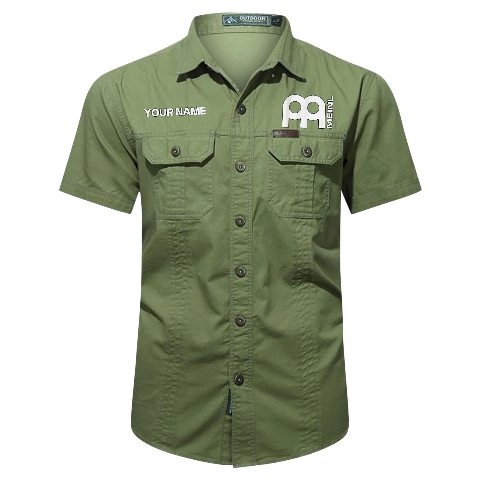 Meinl Drums Exclusive Logo - Personalized Casual Shirt QTDR240425A1MNL - Army Green