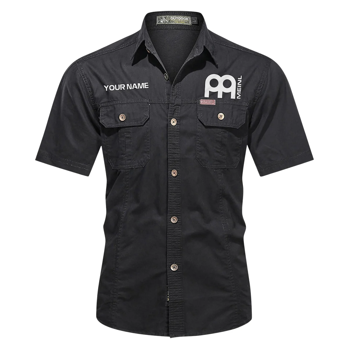Meinl Drums Exclusive Logo - Personalized Casual Shirt QTDR240425A1MNL - Black