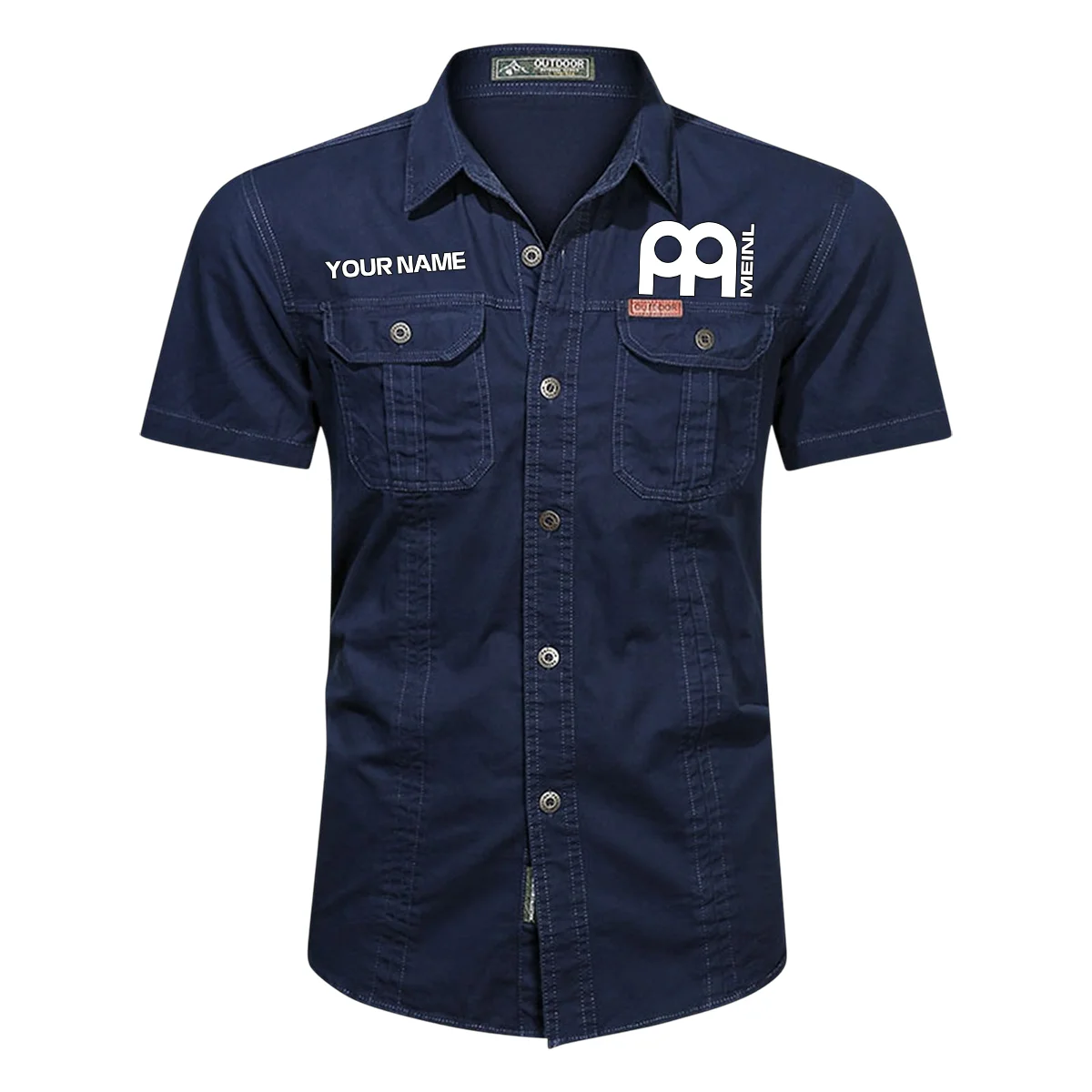 Meinl Drums Exclusive Logo - Personalized Casual Shirt QTDR240425A1MNL - Dark Blue