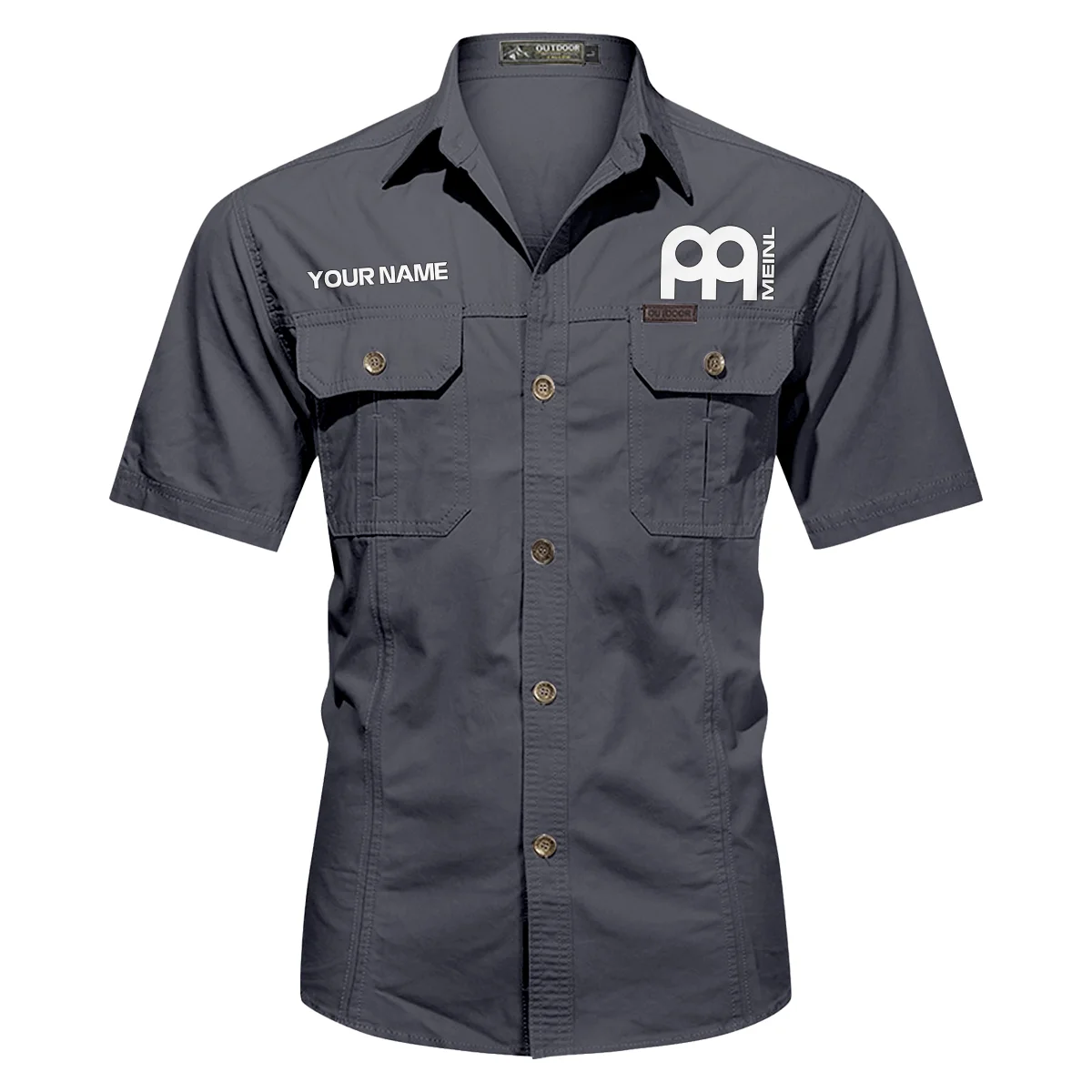 Meinl Drums Exclusive Logo - Personalized Casual Shirt QTDR240425A1MNL - Dark Gray