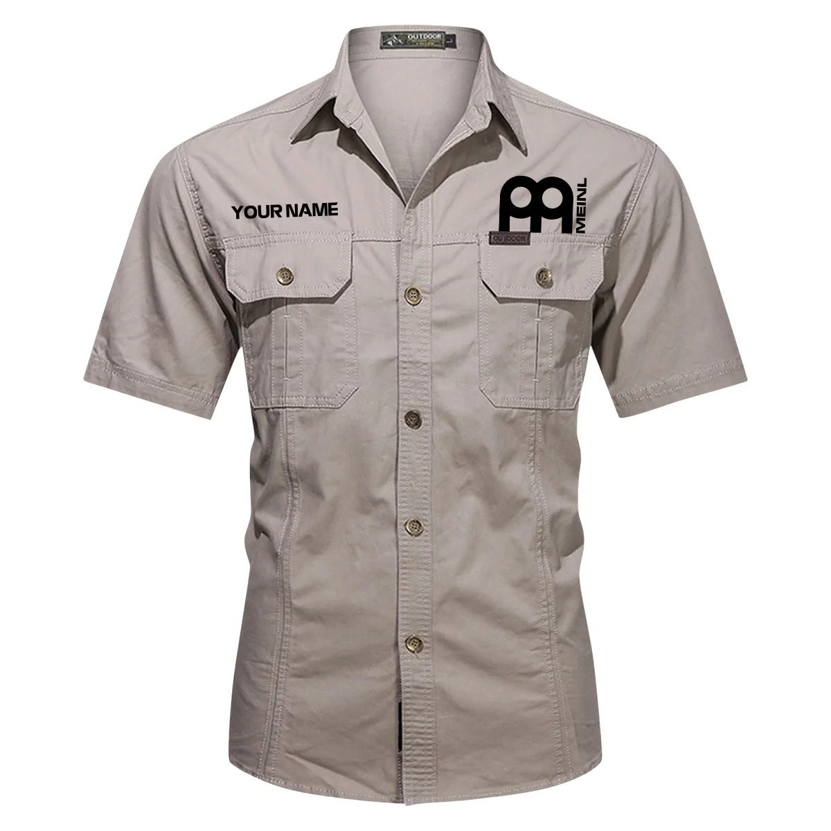 Meinl Drums Exclusive Logo - Personalized Casual Shirt QTDR240425A1MNL - Gray