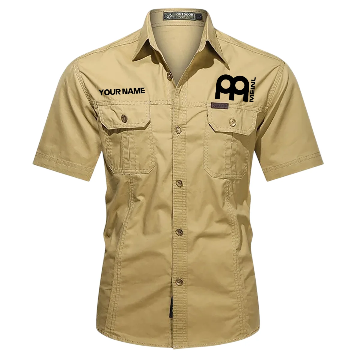 Meinl Drums Exclusive Logo - Personalized Casual Shirt QTDR240425A1MNL - Khaki