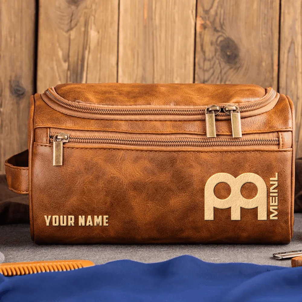 Mapex Drums Exclusive Logo - Personalized Leather Toiletry Bag QTDR210425A1MPX - Dark Brown